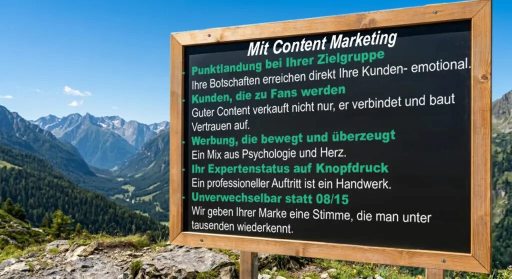 Infotafel für mit Content Marketing